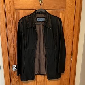 Kenneth Cole Reaction Black Leather Jacket